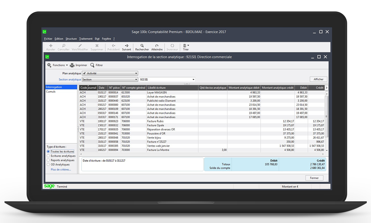 sage 100c comptabilite analytique - Global Gestion