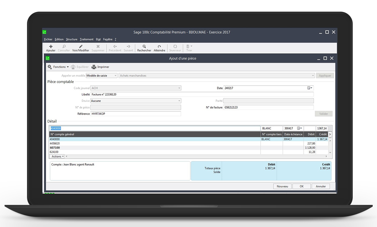 sage 100c comptabilite saisie par piece - Global Gestion